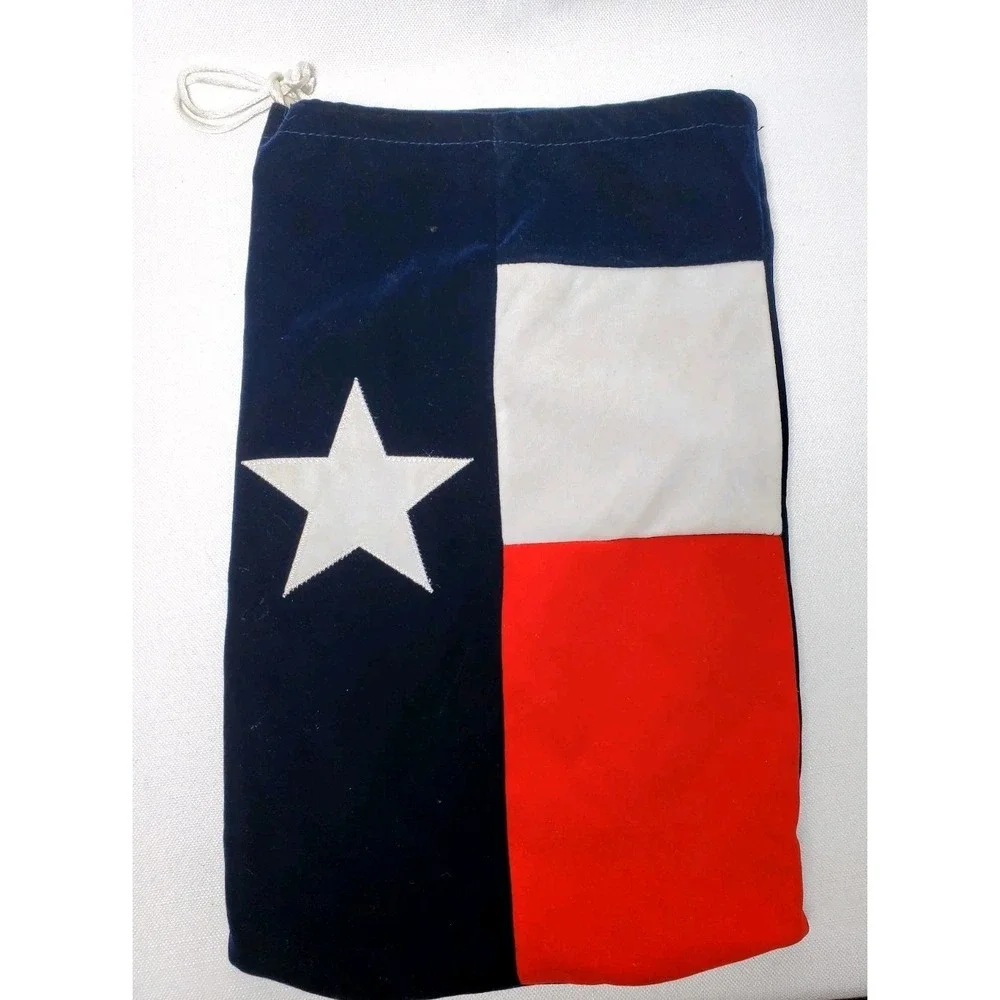 Texas Flag Velvet Drawstring Gift Bags Lone Star State Red White Blue Lot Of‎ 5